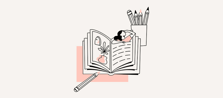 Illustration af en bogillustration